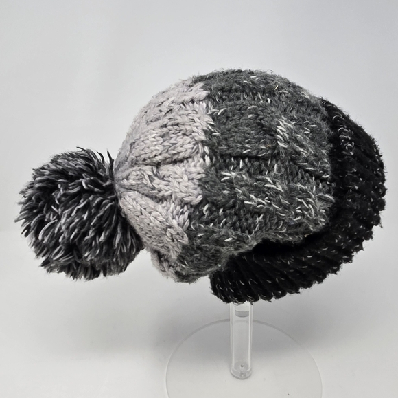 SMARTWOOL GREY BLACK OMBRE POM POM BEANIE MERINO WOOL BLEND WOMEN OS KNITWEAR - Picture 7 of 13